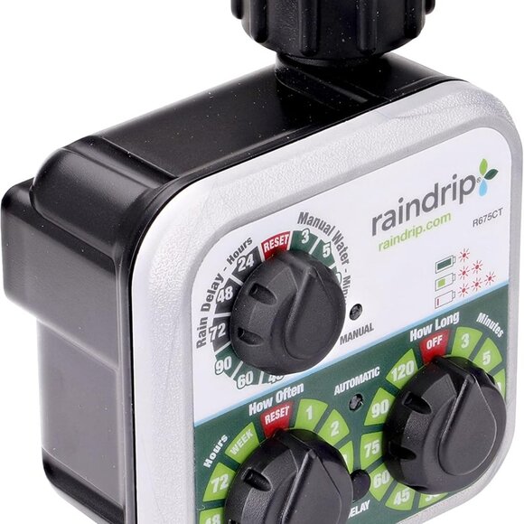R675CT Analog 3-Dial Water, Sprinkler Timer with Rain Delay for Drip Irrigation, - Picture 1 of 8
